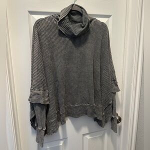 Cozy Gray Women's Sweater-Waffle Knit-Women’s-Large